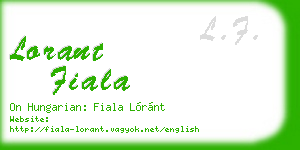 lorant fiala business card